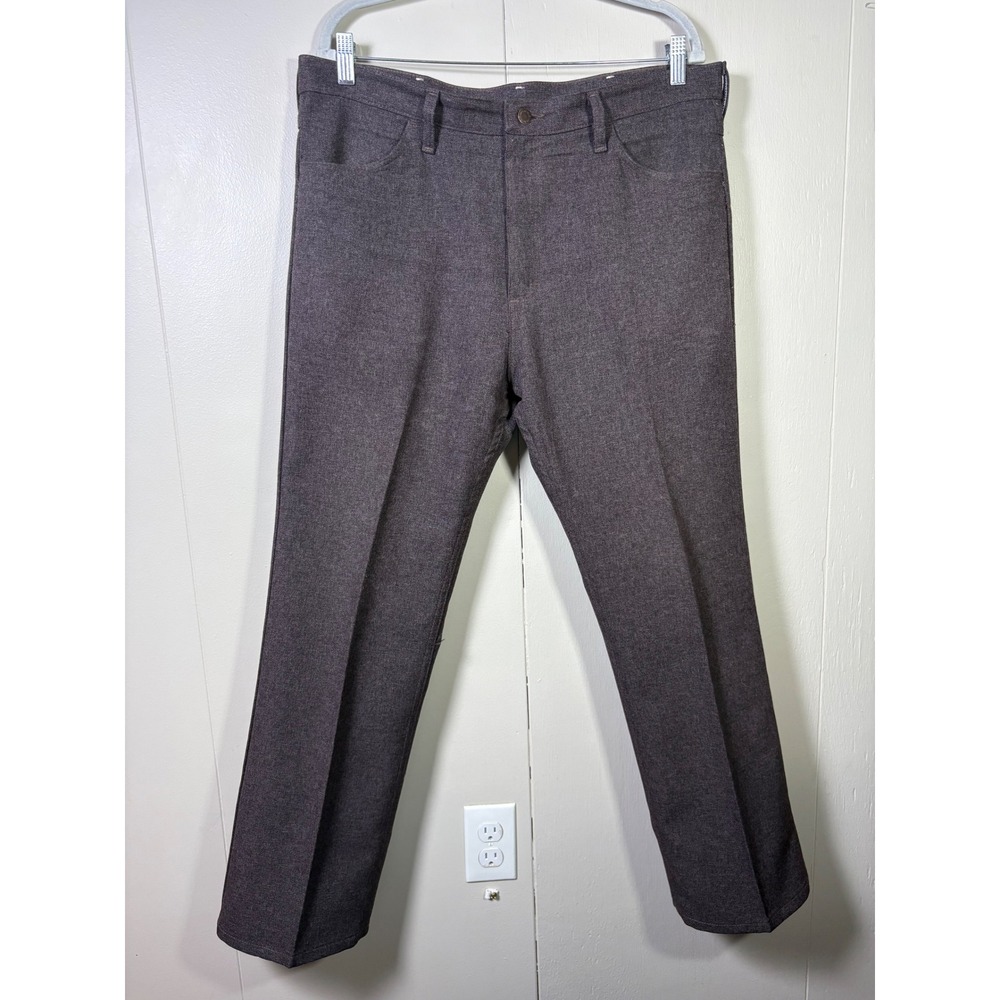 Vtg Wrangler Wrancher Dress Jeans Mens 38x29 Brown Heather Twill Trousers Preppy